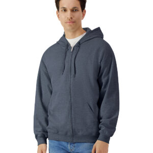 Softstyle midweight fleece adult full-zip hooded sweatshirt