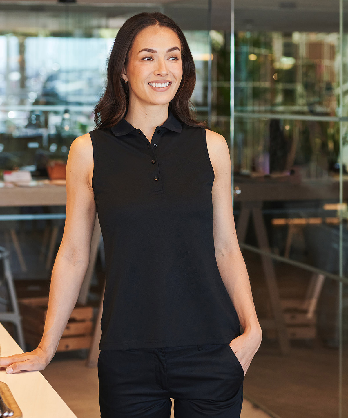 Womens sleeveless Coolplus® polo shirt