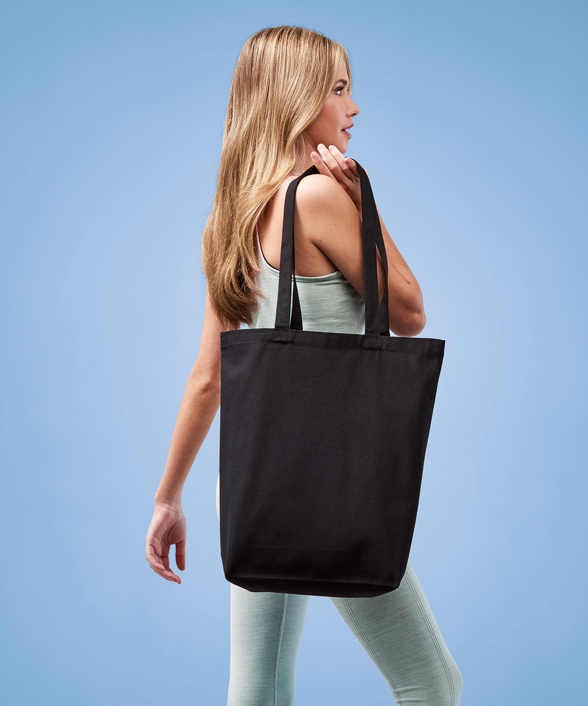 Recycled premium canvas flat base shopper