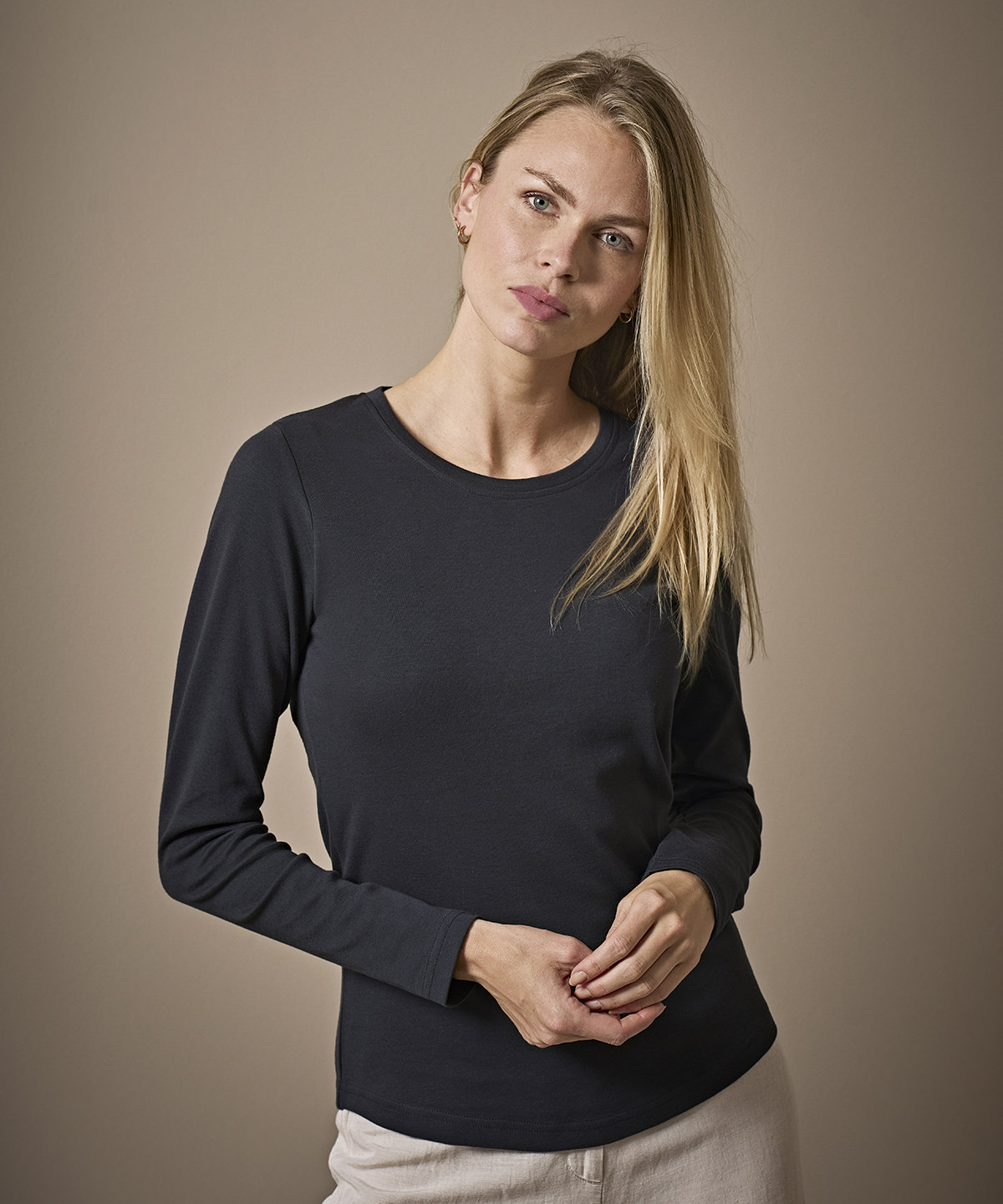 Womens long sleeve interlock tee (590)